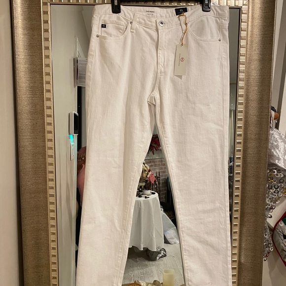 Ag Adriano Goldschmied Denim - The PRIMA AG cigarette leg mid rise white jeans 30